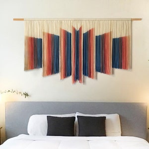 Geometric 3D Macrame wall hanging, Large Modern Tapestry for Rustic Farmhouse Decor, eclectic boho wall decoration bedroom living room art