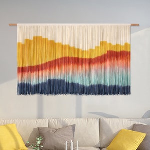 yarn wall hanging / woven wall hanging modern bohemian boho home decor art Extra large colorful tapestry for nursery, living room, bedroom