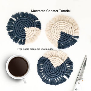 Macrame Pattern PDF for beginner, How to make macrame Coaster Pattern Tutorial,  Craft Patterns, Home Decor Diy, Kids Nursery Decor