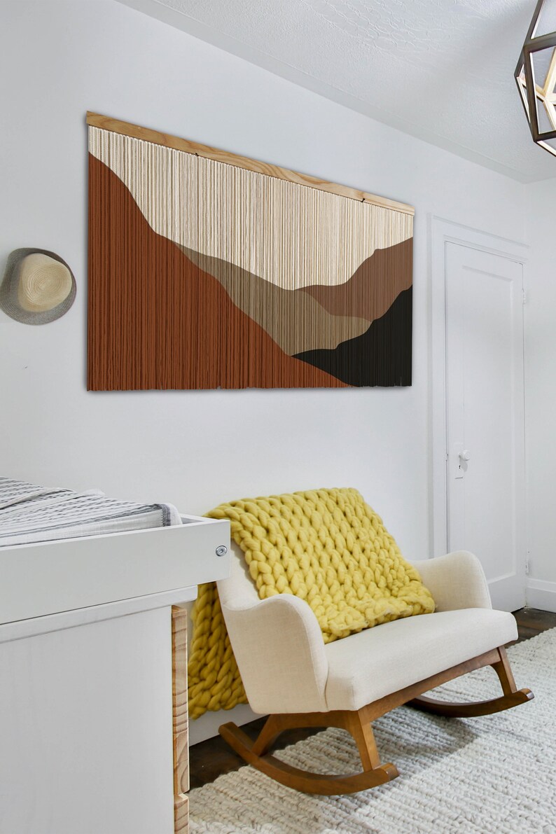 Large Boho Decor Colorful Yarn Macrame Wall Hanging Eclectic Etsy