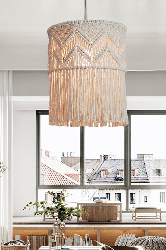 Boho on sale tassel lampshade