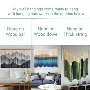 Large wall decor macrame wall hanging dip dye textile wall art