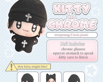 Kitty In Chrome 12cm Plush / Wooyoung Plush