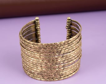 Wide Hammered gold, Silver Cuff Bracelet, Boho Bracelet, Cuff Bracelet, Boho Jewelry