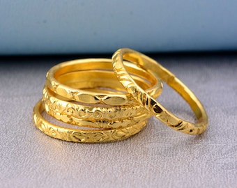 Hammered Stacking Band in Gold Filled,