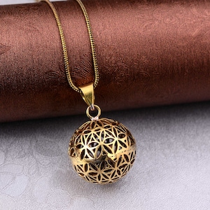 Angel Caller, Bola, Harmony, Chime, Brass & Silver Plated Pendant, Harmony Pregnancy Necklace