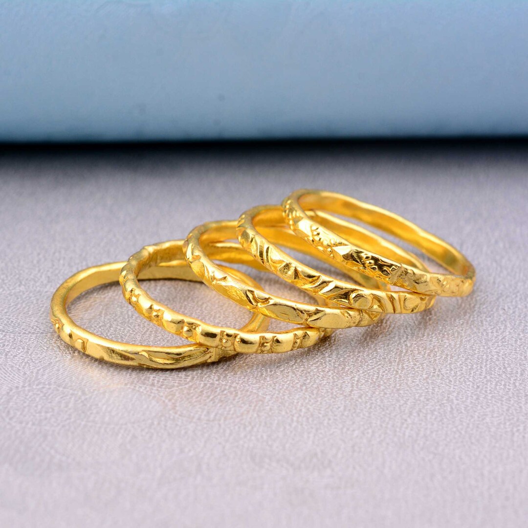 Gold Stackinf Rong's Gold Stack Ring, 18k Gold Filled Ring, Waterproof Stack Ring, Thin Gold ...
