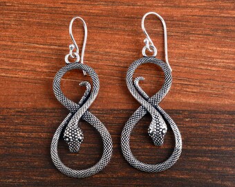 ALISHA Snake earrings, snake Dangle earrings, snake earrings, Brass earrings, gothic jewelry, snake hoops, long snake earrings
