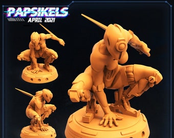 FKMSA Sexy Droid Assassin | Cyberpunk | 32mm Scale 3D printed Tabletop Gaming Miniature by Papsikels