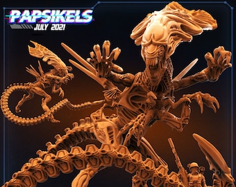 Xeno Brood Mother Large & Epic | Aliens vs Humans | 32mm Scale 3D printed Tabletop Gaming Miniature by Papsikels