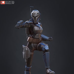 Female Space Warrior 3d Printed Statue Fan Art | Garage Kit | Model Kit | designed by Nomnom Figures