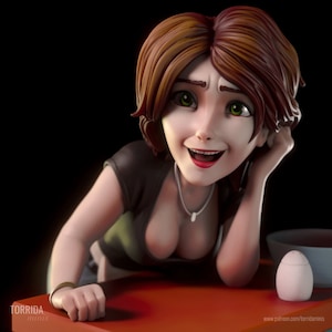 Hot Aunt 3D Printed Statue | Garage Kit | Model Kit | designed by Torrida Minis
