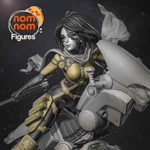 Motorcycle Battler 3D Printed Statue Fan Art from | Garage Kit | Model Kit | designed by Nomnom Figures