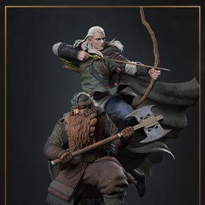 Heroic Friends 3D Printed Statue Fan Art | Garage Kit | Model Kit | designed by Nomnom Figures