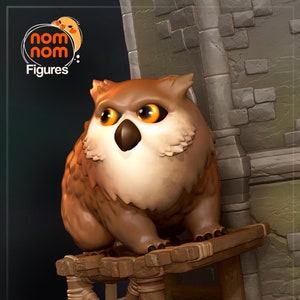 Bear-Owl Chibi 3D Printed Statue Kit | Garage Kit | Model Kit | designed by Nomnom Figures