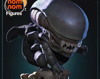 Chibi Alien 3D Printed Statue Kit | Garage Kit | Model Kit | designed by Nomnom Figures