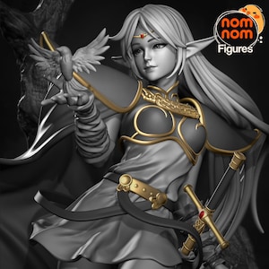 Guardian Elf 3D Printed Statue Fan Art from | Garage Kit | Model Kit | designed by Nomnom Figures