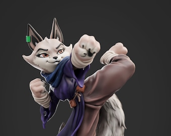 Wolf Fighter Pin Up Figurine | 3D Resin print | Model Kit | Garage Kit | by Anyone