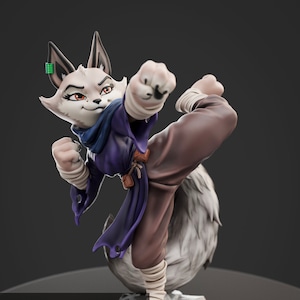 Wolf Fighter Pin Up Figurine | 3D Resin print | Model Kit | Garage Kit | by Anyone