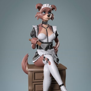 Puppy Maid Pin Up Figurine | 3D Resin print | Model Kit | Garage Kit | by Anyone