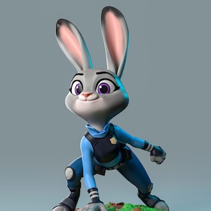 Bunny Officer Pin Up Figurine | 3D Resin print | Model Kit | Garage Kit | by Anyone