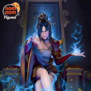 Fire Mage Princess 3D Printed Statue Fan Art | Garage Kit | Model Kit | designed by Nomnom Figures