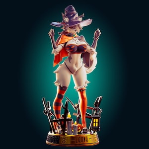 Halloween Hellhound Pin Up Figurine | 3D Resin print | Model Kit | Garage Kit | by Officer Rhu