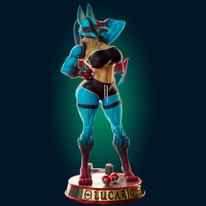 Muskulöser Kampfhund Pin Up Figur | 3D Resin Druck | Modellbausatz | Garagen-Set | von Offizier Rhu