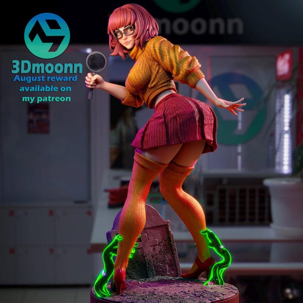 Mystery Solver Pin Up 3D Printed Figurine or Model Kit Designed by 3DMoonn