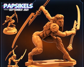 Aethelari Huntress | Cyberpunk | 32mm Scale 3D printed Tabletop Gaming Miniature by Papsikels
