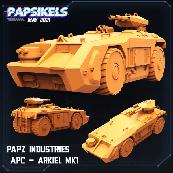Papz Industries APC Arkiel MK1 | Aliens vs Humains | 32mm échelle 3D imprimé miniature de jeu de table par Papsikels