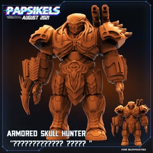 Armored Skull Hunter Modular Kit  | Skull Hunters | 32mm Scale 3D printed Tabletop Gaming Miniature by Papsikels