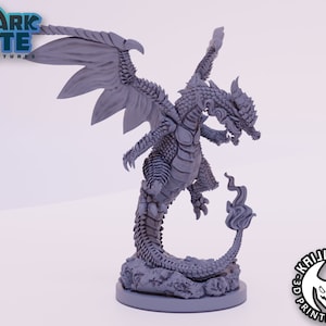Kaijumon Mega Charizard X 3D Printed Miniature | Designed by Kaijumon Miniatures | Resin Printed | Unpainted Miniature