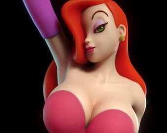 Vintage Cartoon Frau 3D gedruckte Statue | Garagen-Set | Modellbausatz | entworfen von Torrida Minis