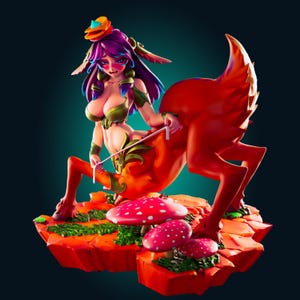 Frolicking Fawn Girl Pin Up Figurine | 3D Resin print | Model Kit | Garage Kit | by Officer Rhu