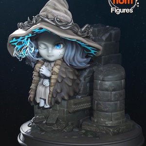 Chibi Ghostly Witch 3D Printed Statue Kit | Garage Kit | Model Kit | designed by Nomnom Figures