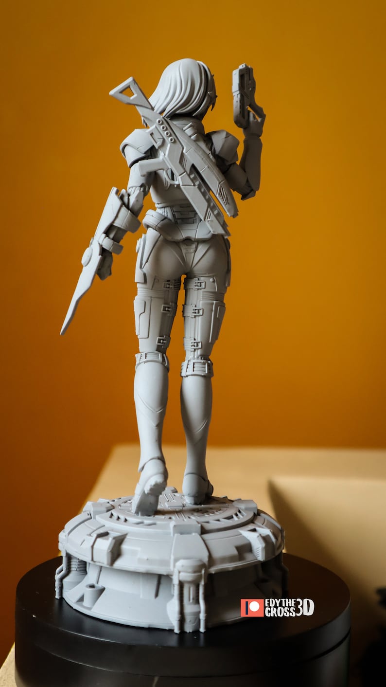Female Shepard From Mass Effect 3D Printed Pinup Statue Fan Etsy