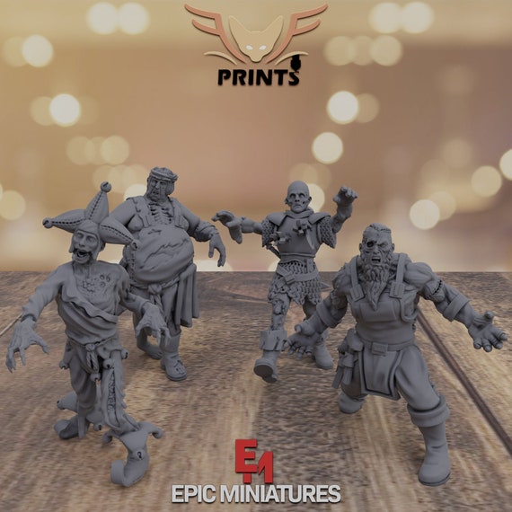 Zombie Miniatures 28mm 3D Printed Tabletop RPG for Dungeons & Etsy