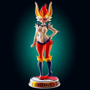 Fire Bunny Girl Pin Up Figurine | 3D Resin print | Model Kit | Garage Kit | by Officer Rhu