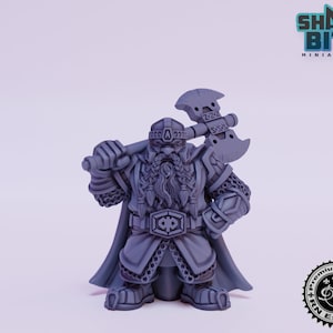 Against the Shadows Uddir Thunderaxe Miniature, 32mm scale 3D printed Tabletop RPG for DnD, Pathfinder, and more by RN Estudio
