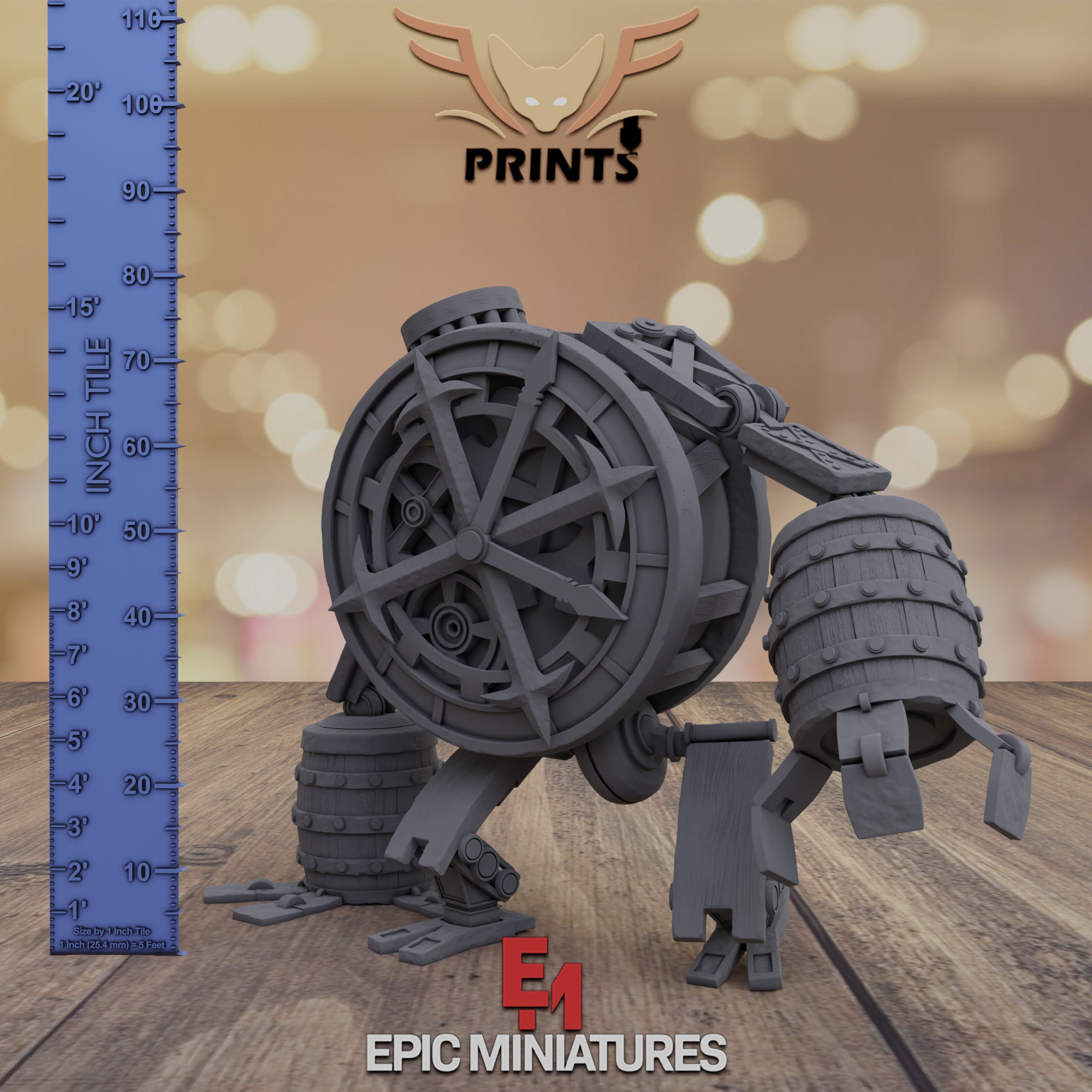 Clock Golem Miniature 75mm 3D printed Tabletop RPG for Etsy
