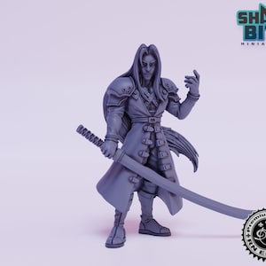 Classic JRPG Character Miniature Sephirael, 32mm scale 3D printed Tabletop RPG for Dungeons & Dragons, Pathfinder, and more by RN Estudio