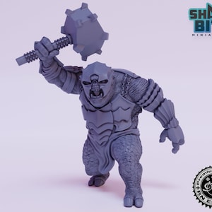 Miniature de troll blindé Against the Shadows, RPG de table imprimé en 3D à l&#39;échelle 32 mm pour DnD, Pathfinder et plus par RN Estudio