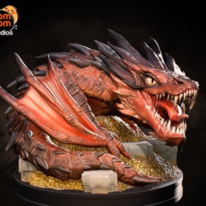 Red Dragon Chibi 3D Printed Statue Kit | Garage Kit | Model Kit | designed by Nomnom Figures