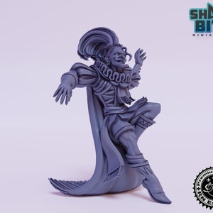 Classic JRPG Character Miniature The Jester, 32mm scale 3D printed Tabletop RPG for Dungeons & Dragons, Pathfinder, and more by RN Estudio