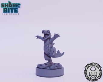 Kaijumon Totodile 3D Printed Miniature | Designed by Kaijumon Miniatures | Resin Printed | Unpainted Miniature