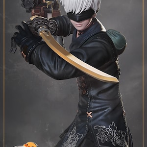 Male Battle Android 3D Printed Statue Fan Art | Garage Kit | Model Kit | designed by Nomnom Figures