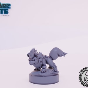 Kaijumon Growlithe 3D Printed Miniature | Designed by Kaijumon Miniatures | Resin Printed | Unpainted Miniature