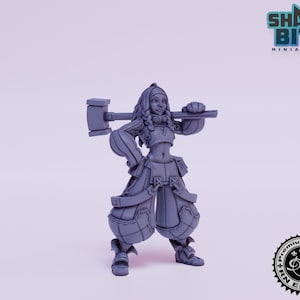 The Monster Hunters Engineer Phoebe Miniature, 32mm scale 3D printed Tabletop RPG for DnD, Pathfinder, and more by RN Estudio