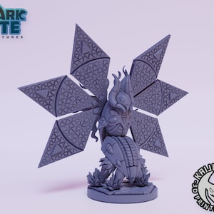 Kaijumon Iron Moth 3D Printed Miniature | Designed by Kaijumon Miniatures | Resin Printed | Unpainted Miniature